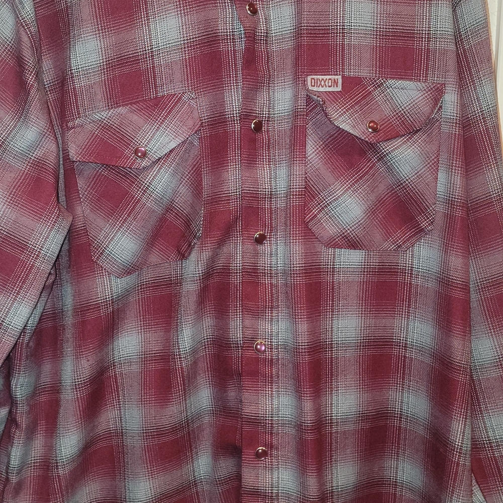 DIXXON The PINO Men's Burgundy and Light Gray Plaid Shirt